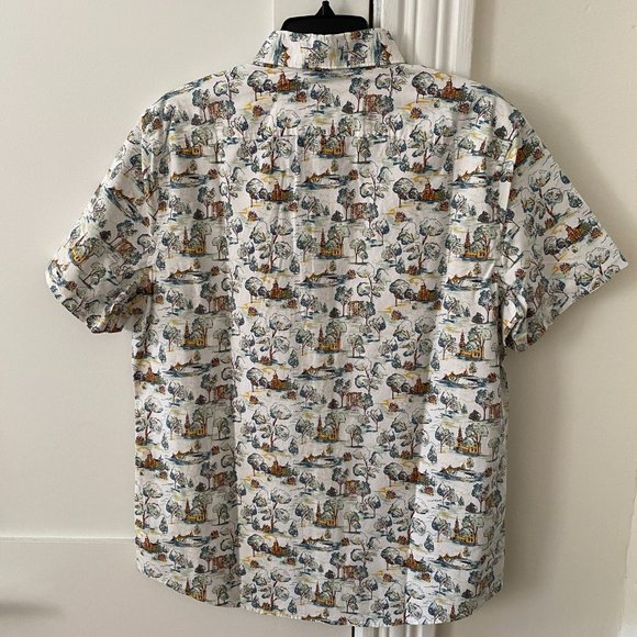 NWT Original Penguin Bright White Multiprint Button Down Shirt Size M OPWF2026OP - Picture 2 of 13